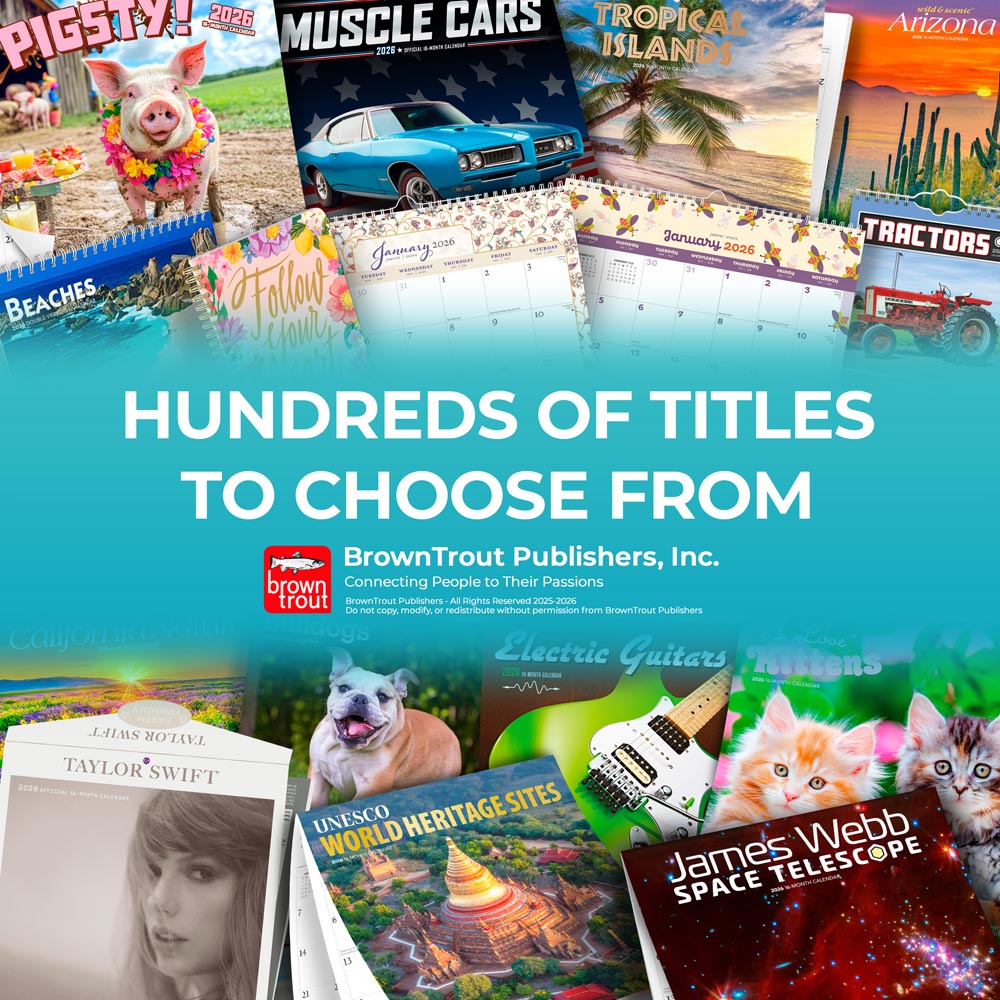 Waterfalls | 2026 12 x 24 Inch (Hanging) Monthly Square Wall Calendar