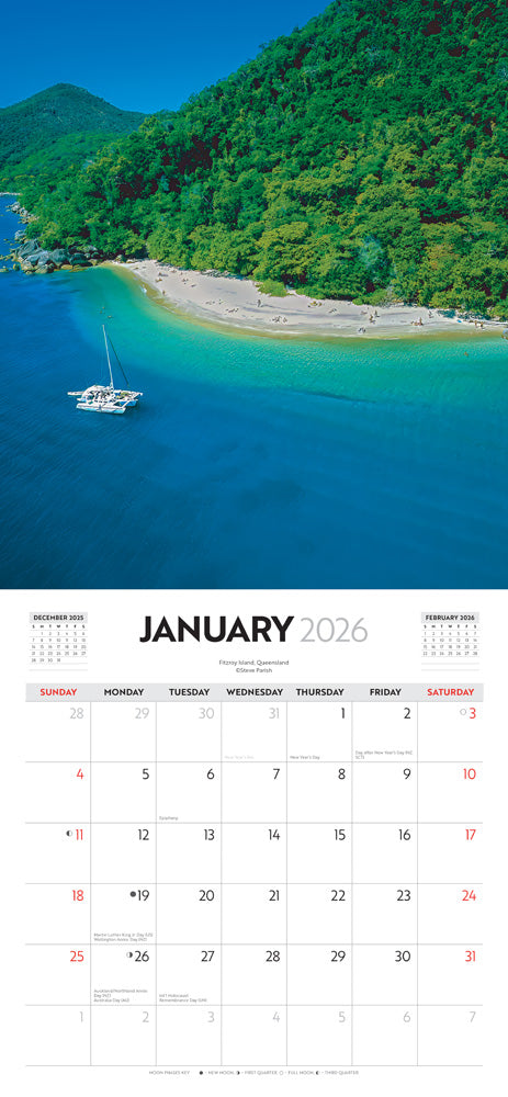 Colours of Australia | 2026 12 x 24 Inch (Hanging) Monthly Square Wall Calendar
