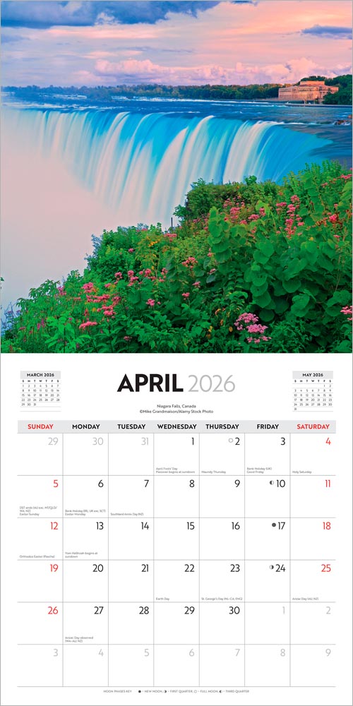 I Love Travel | 2026 12 x 24 Inch (Hanging) Monthly Square Wall Calendar