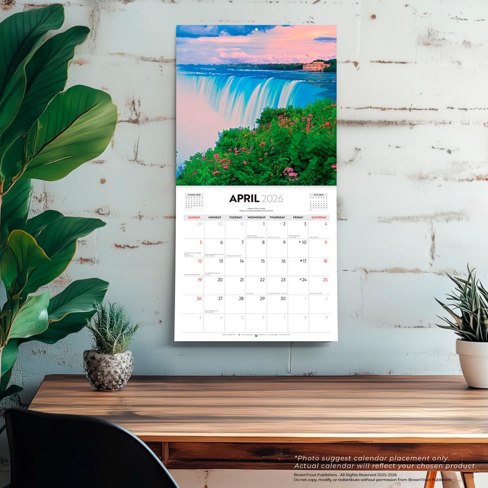 I Love Travel | 2026 12 x 24 Inch (Hanging) Monthly Square Wall Calendar
