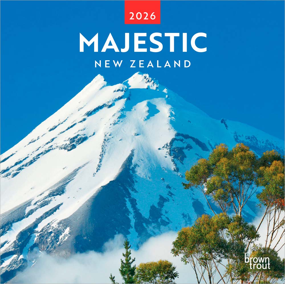 Majestic New Zealand | 2026 12 x 24 Inch (Hanging) Monthly Square Wall Calendar