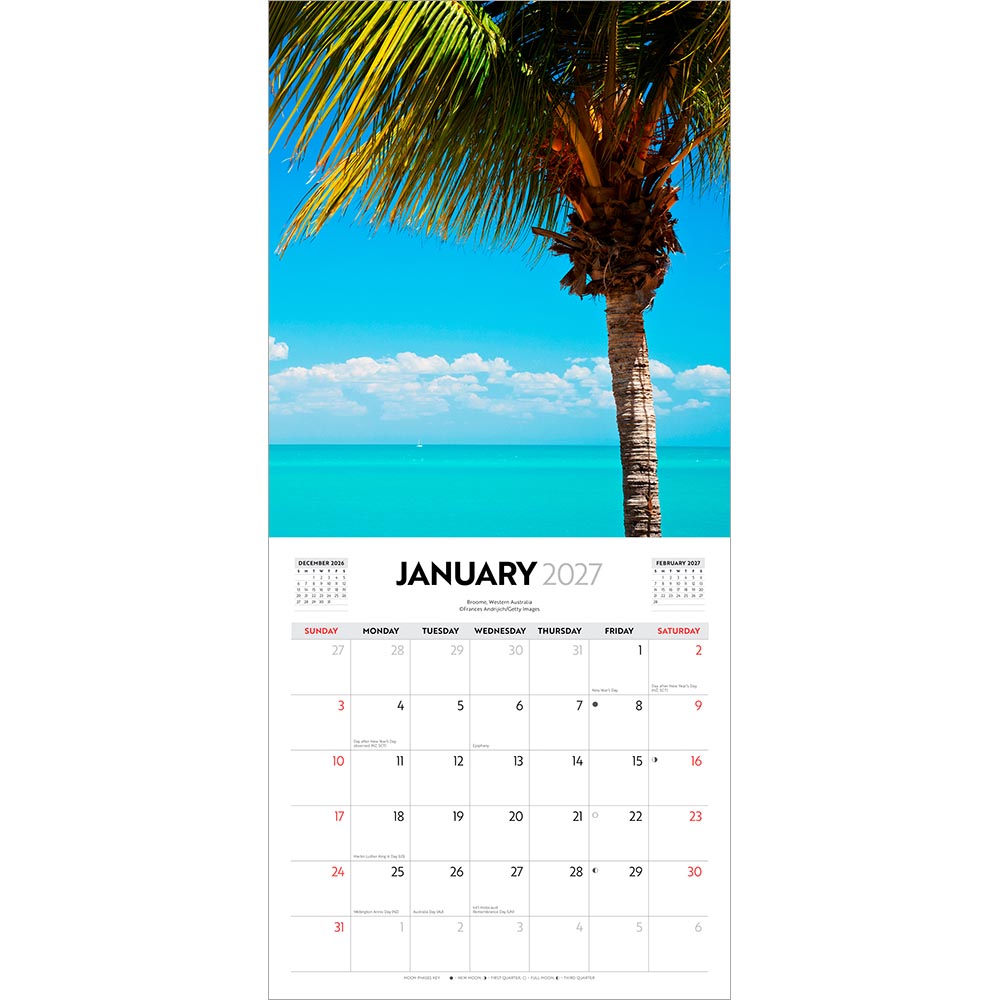 Colours of Australia | 2027 12 x 24 Inch (Hanging) Monthly Square Wall Calendar
