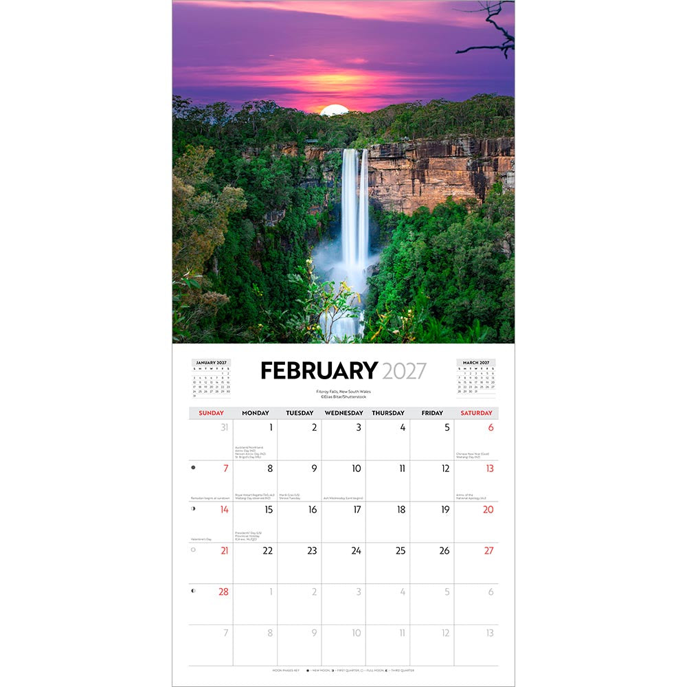 Colours of Australia | 2027 12 x 24 Inch (Hanging) Monthly Square Wall Calendar