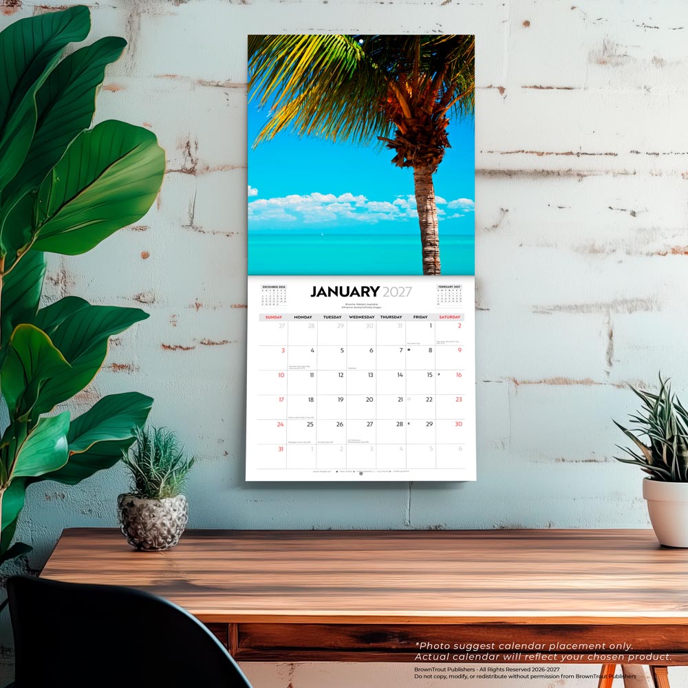 Colours of Australia | 2027 12 x 24 Inch (Hanging) Monthly Square Wall Calendar