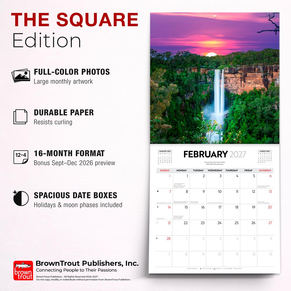 Colours of Australia | 2027 12 x 24 Inch (Hanging) Monthly Square Wall Calendar