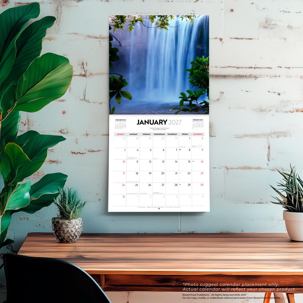 Majestic New Zealand | 2027 12 x 24 Inch (Hanging) Monthly Square Wall Calendar