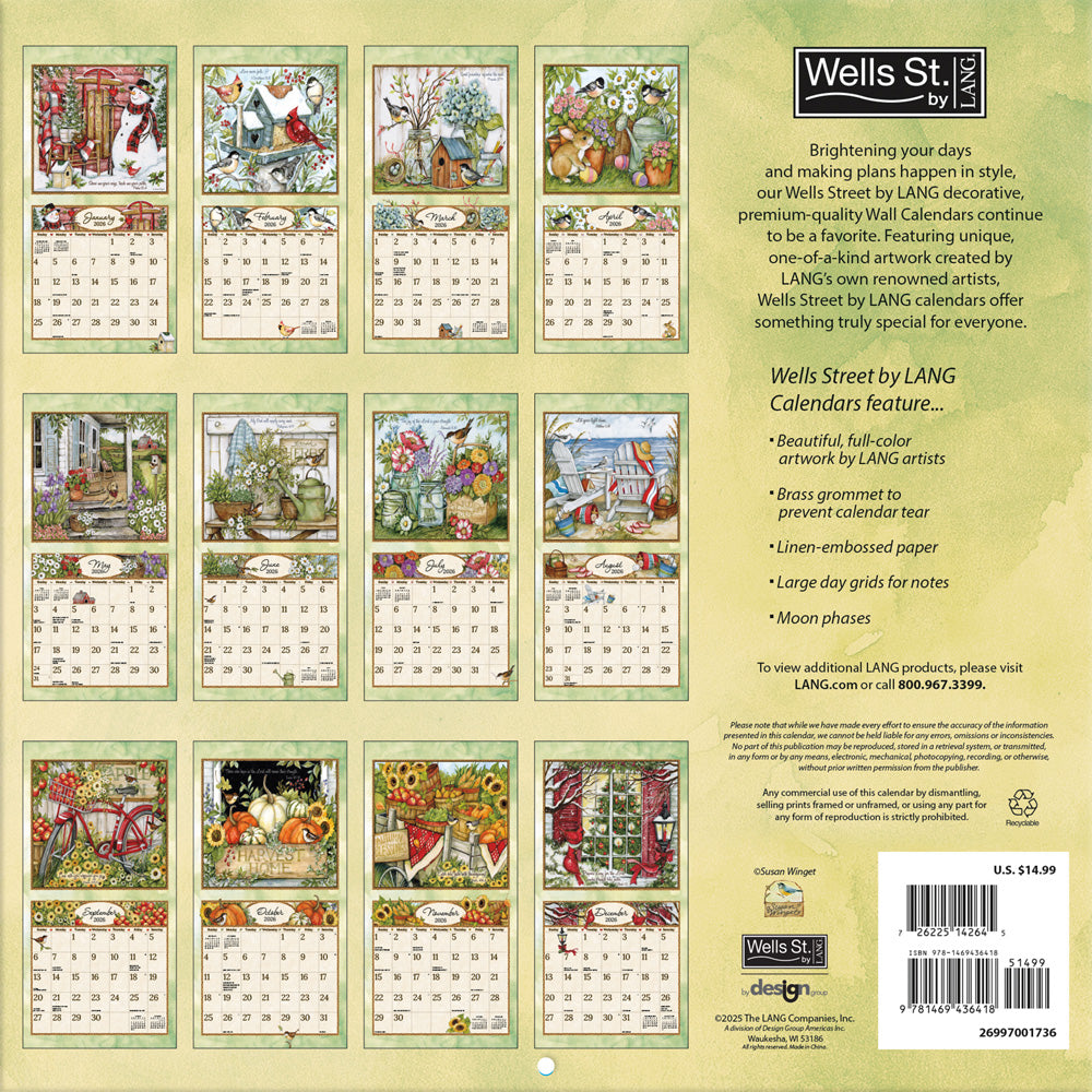Roosters 2026 12x12 Wall Calendar