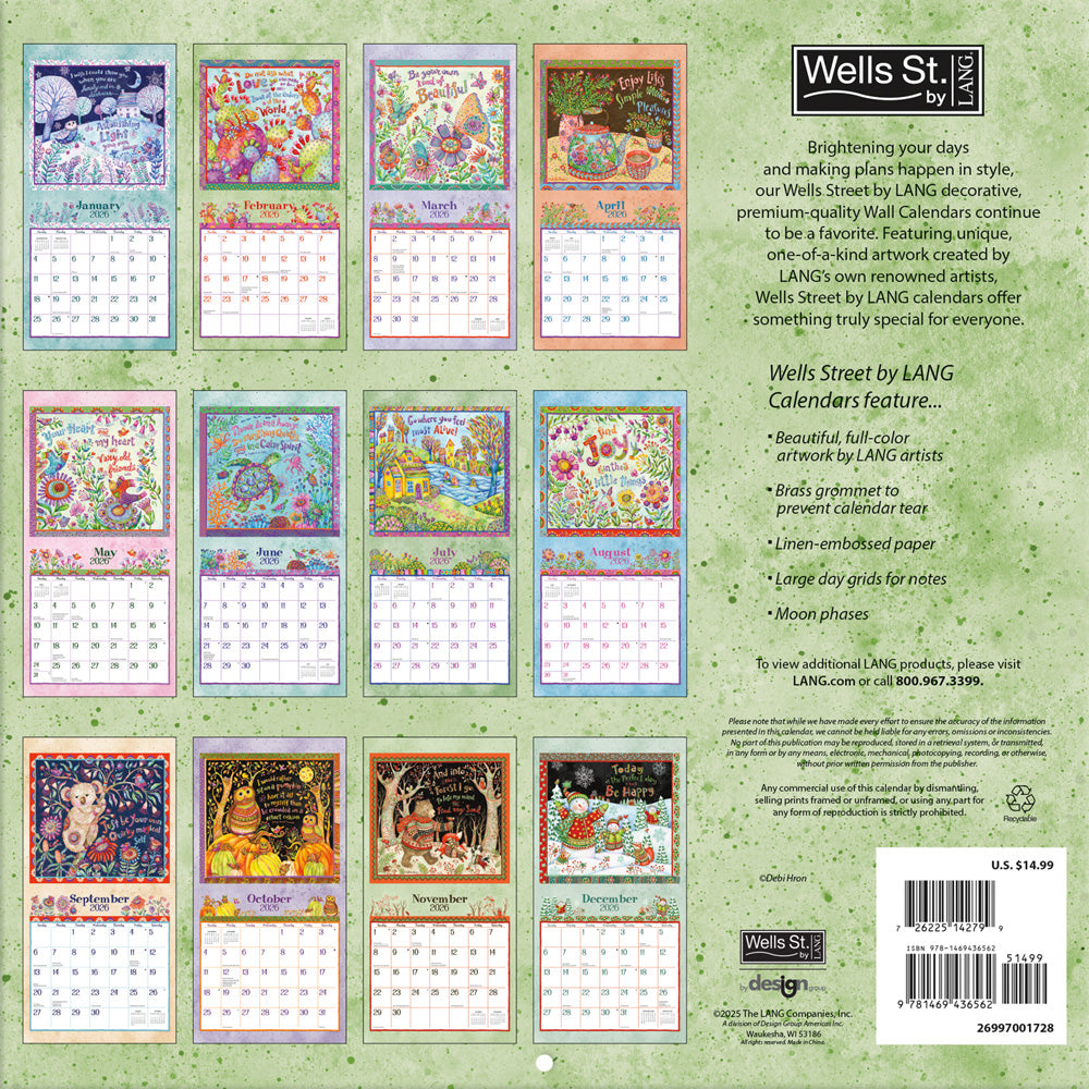 Simply Grateful 2026 12x12 Wall Calendar