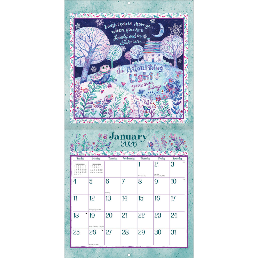 Simply Grateful 2026 12x12 Wall Calendar
