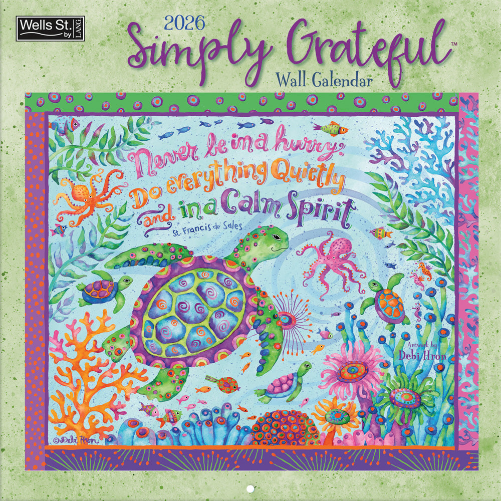 Simply Grateful 2026 12x12 Wall Calendar