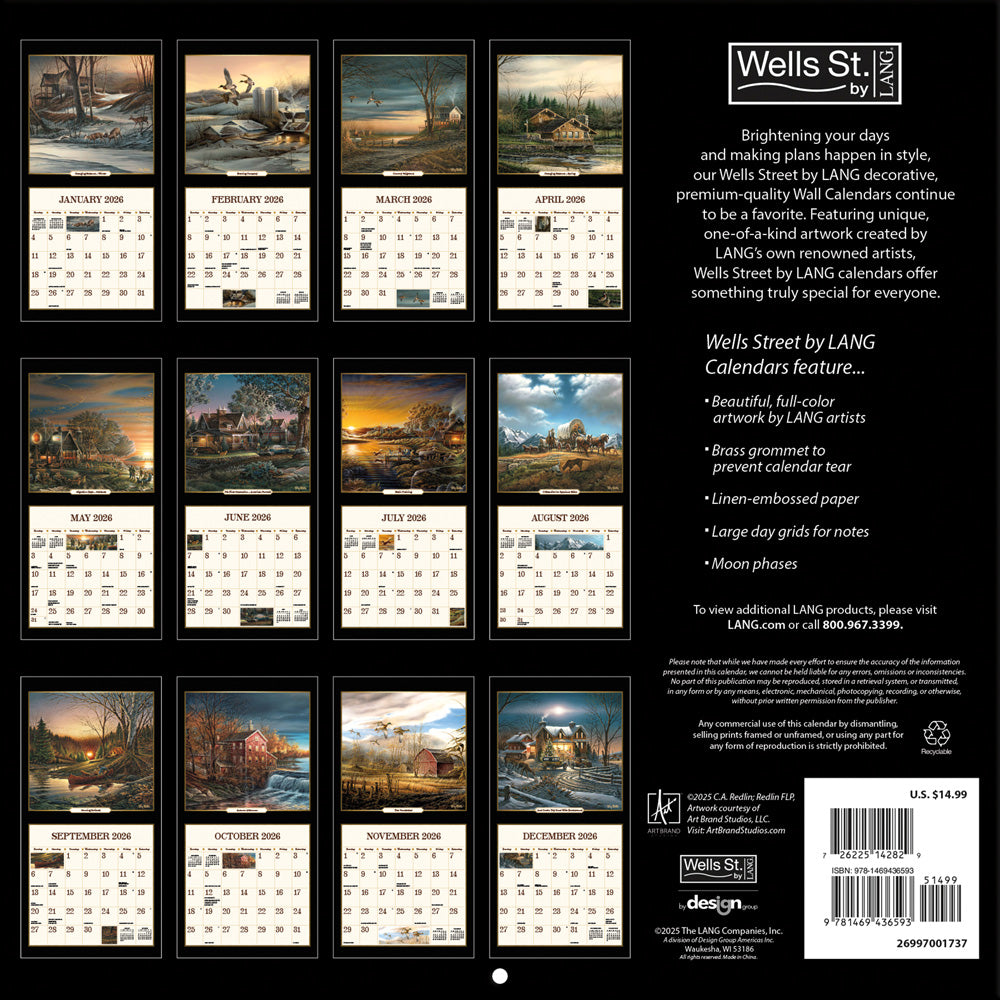 Terry Redlin 2026 12x12 Wall Calendar