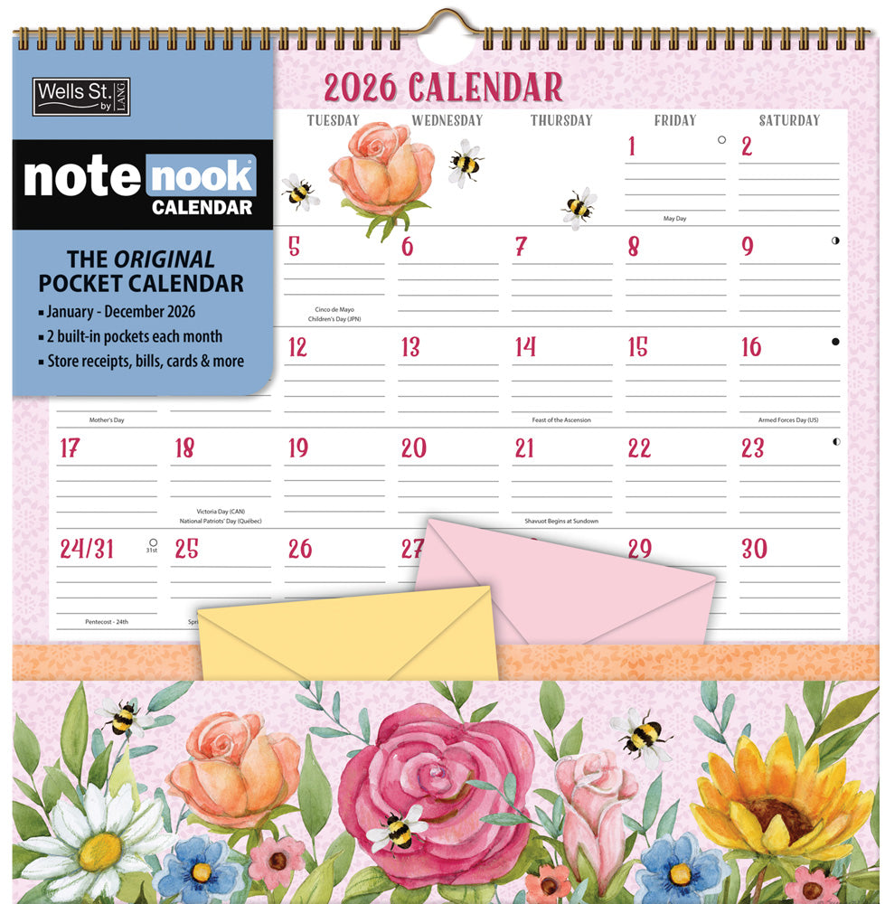 Folk Song Pocket Note Nook 12-Month Calendar 2026 – Susan Winget