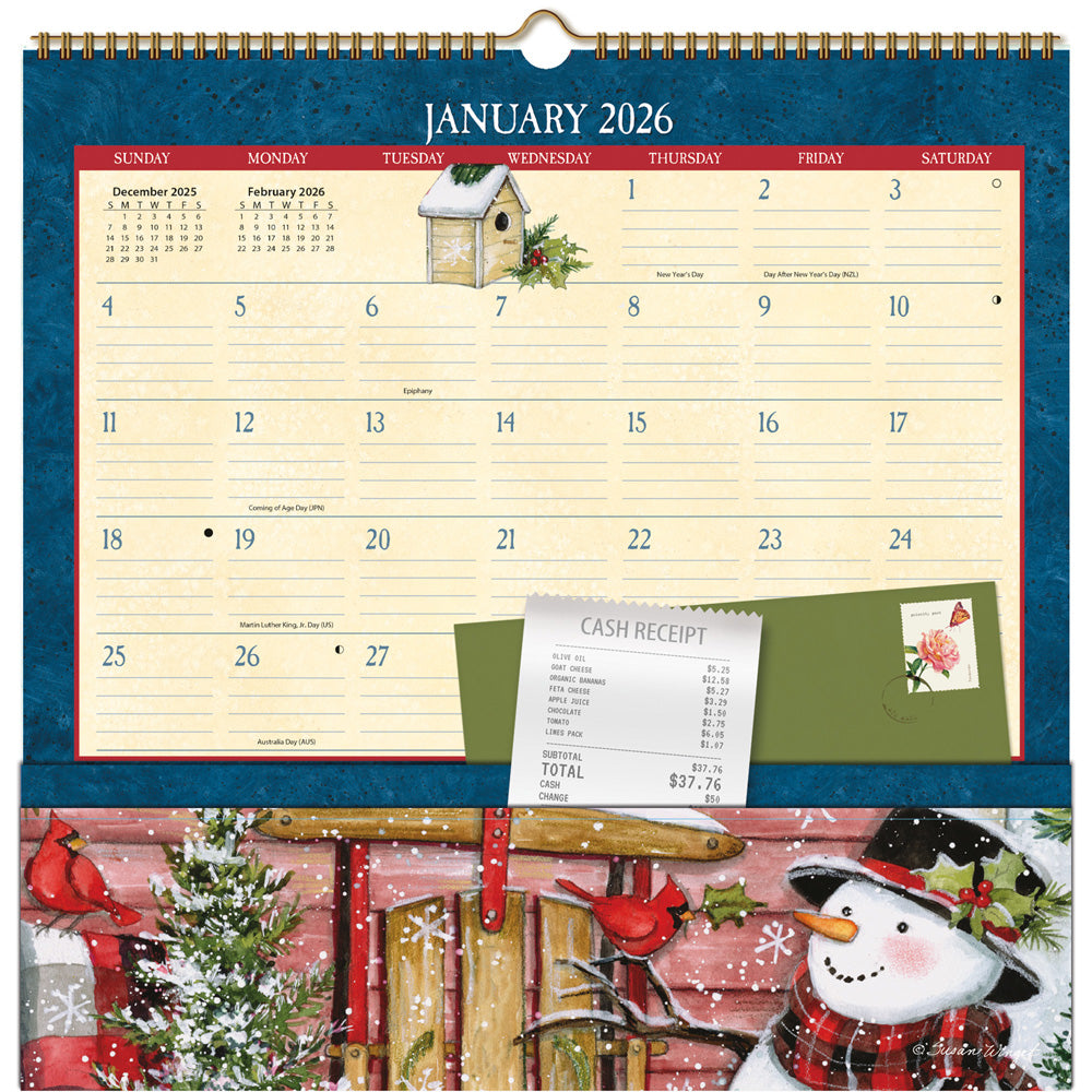 Heart & Home Pocket Note Nook 12-Month Calendar 2026