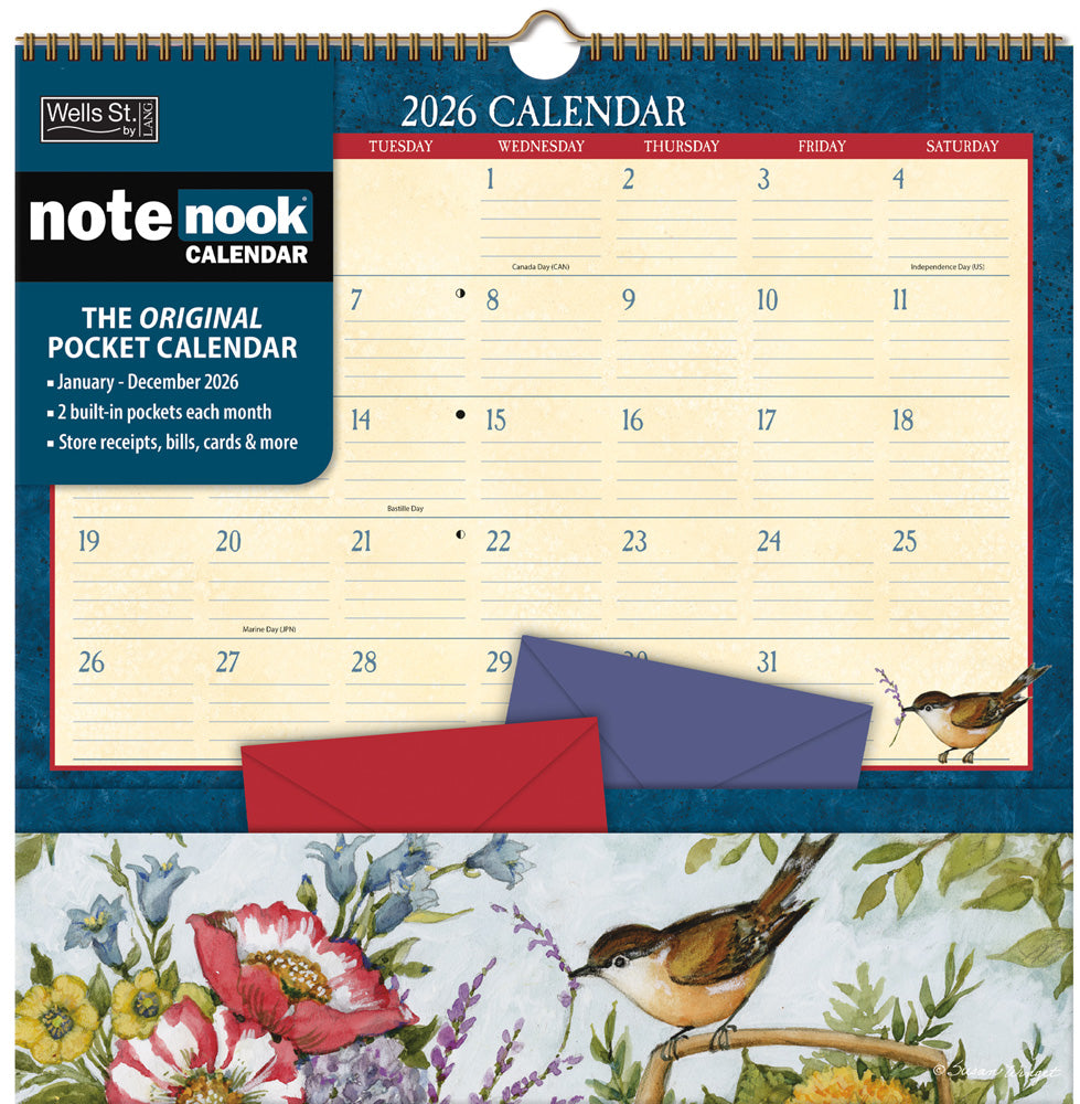 Heart & Home Pocket Note Nook 12-Month Calendar 2026