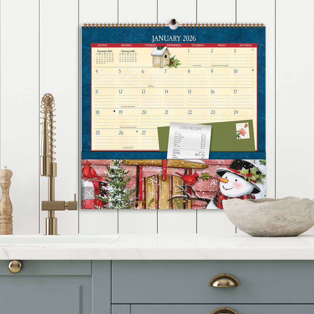 Heart & Home Pocket Note Nook 12-Month Calendar 2026