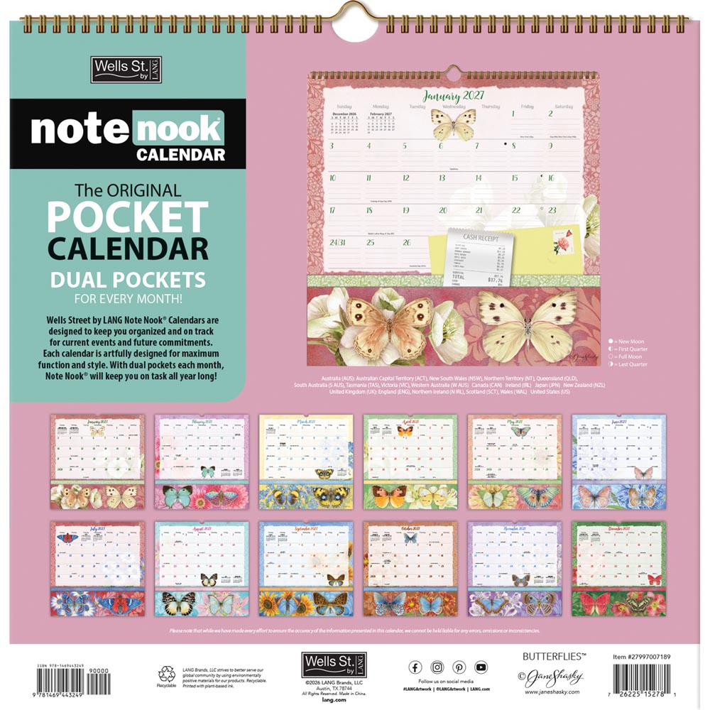 Butterflies 2027 Note Nook Square Wsbl