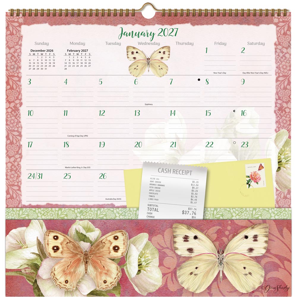 Butterflies 2027 Note Nook Square Wsbl