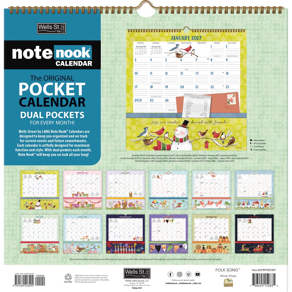 Folk Song 2027 Note Nook 12x12 WSBL