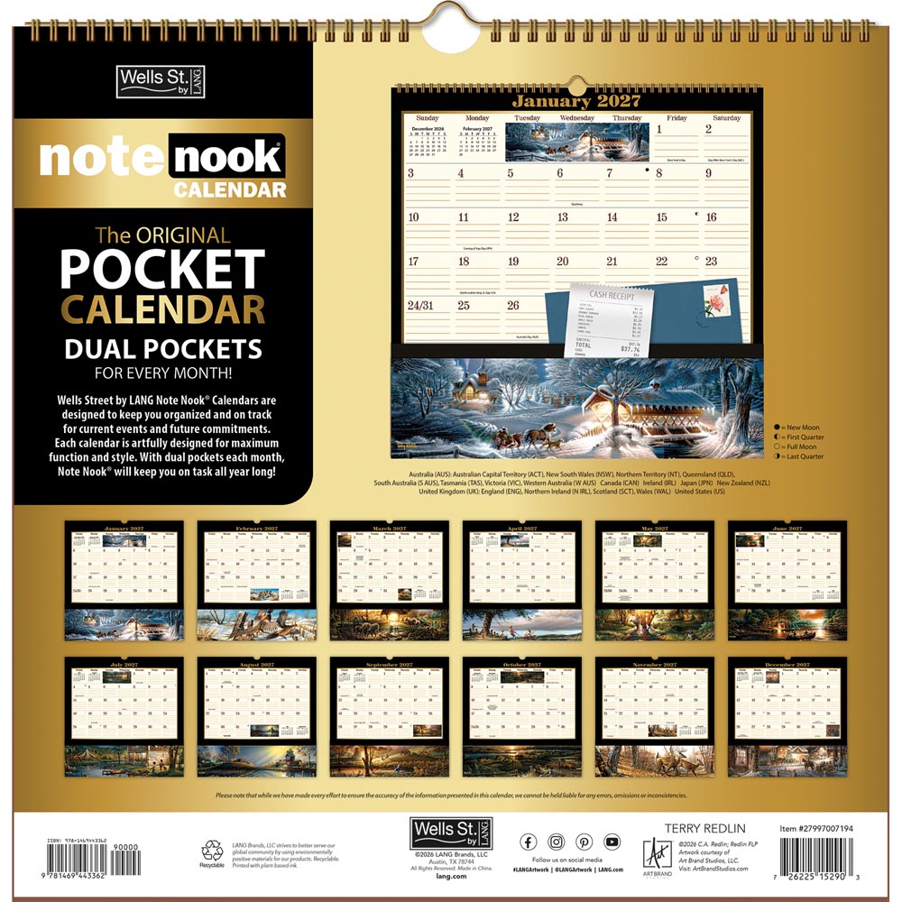 Terry Redlin 2027 Note Nook 12x12 WSBL