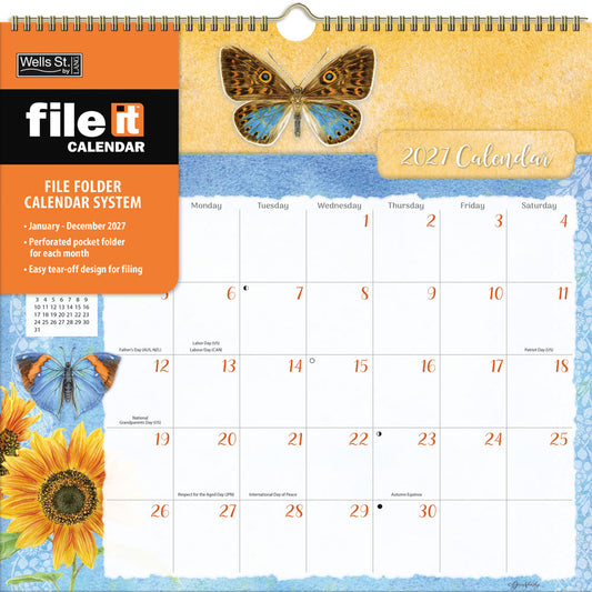 Butterflies File-It 2027 Square Wsbl