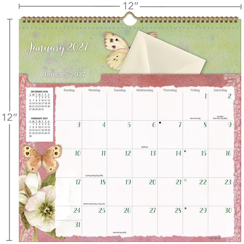 Butterflies File-It 2027 Square Wsbl