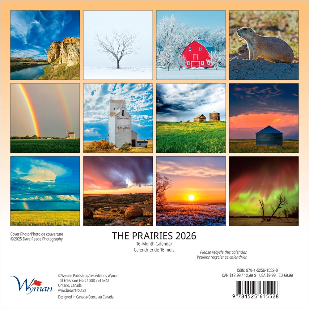 The Prairies | 2026 7 x 14 Inch (Hanging) Monthly Mini Wall Calendar