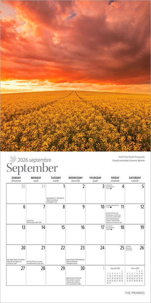 The Prairies | 2026 7 x 14 Inch (Hanging) Monthly Mini Wall Calendar
