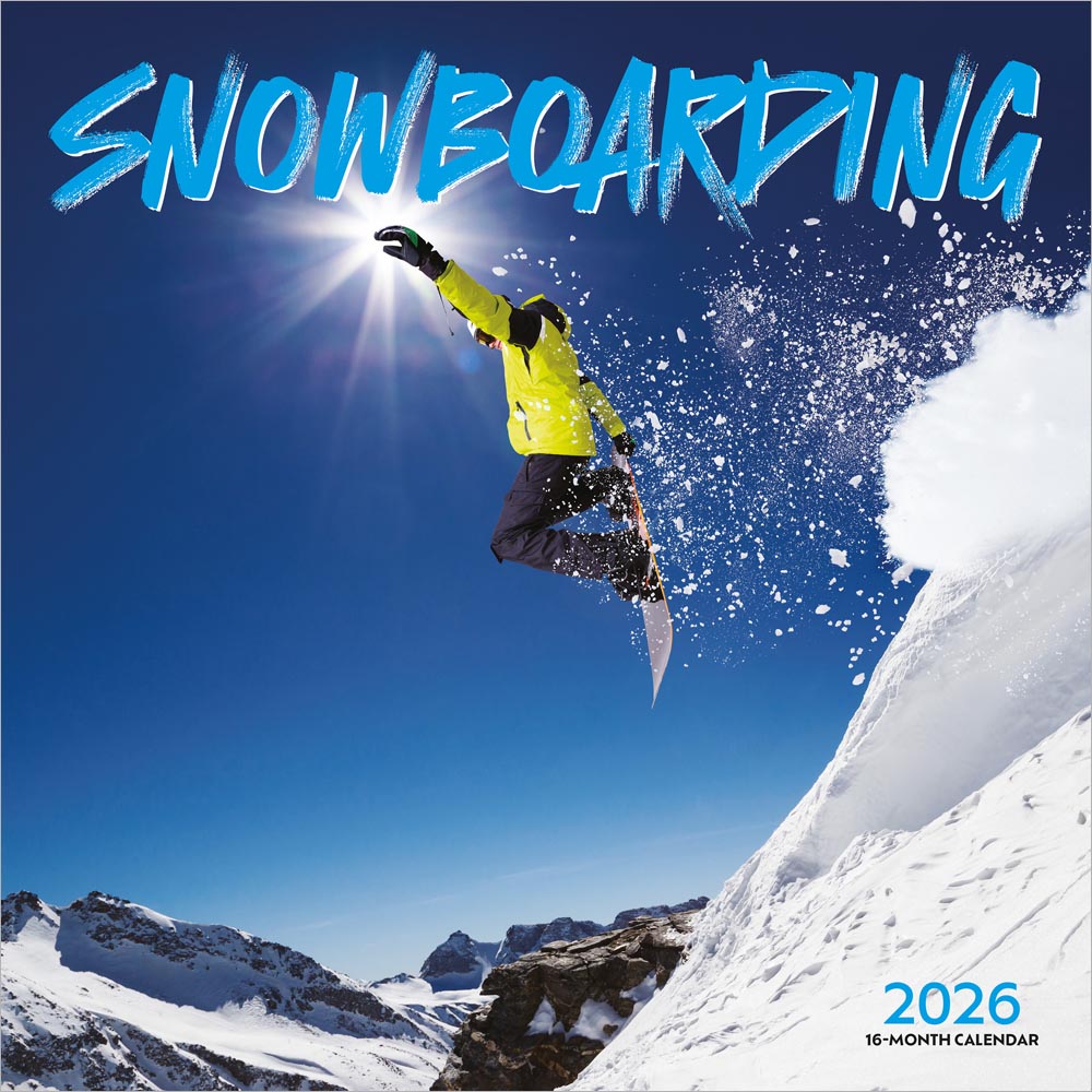 Snowboarding | 2026 12 x 24 Inch (Hanging) Monthly Square Wall Calendar