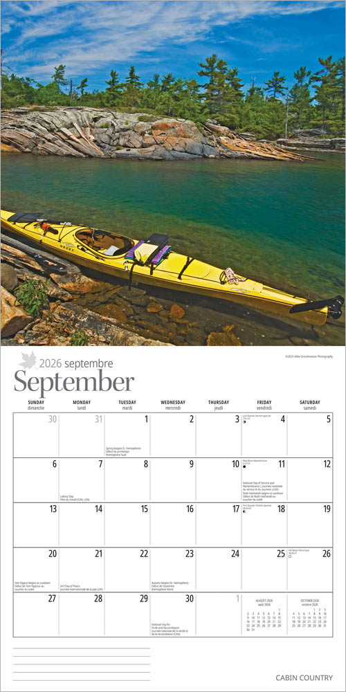 Cabin Country | 2026 12 x 24 Inch (Hanging) Monthly Square Wall Calendar
