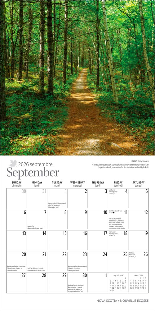 Nova Scotia | 2026 7 x 14 Inch (Hanging) Monthly Mini Wall Calendar