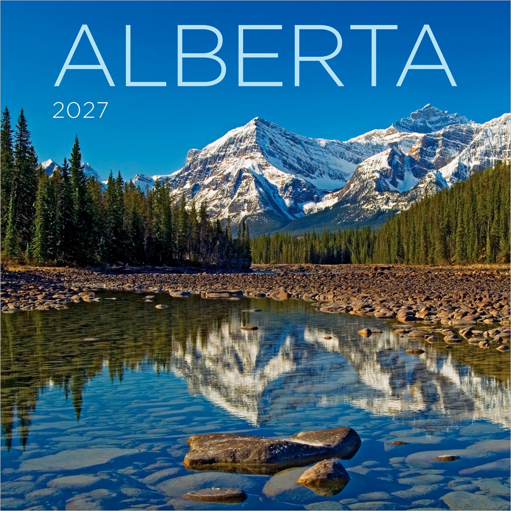 Alberta | 2027 7 x 14 Inch (Hanging) Monthly Mini Wall Calendar