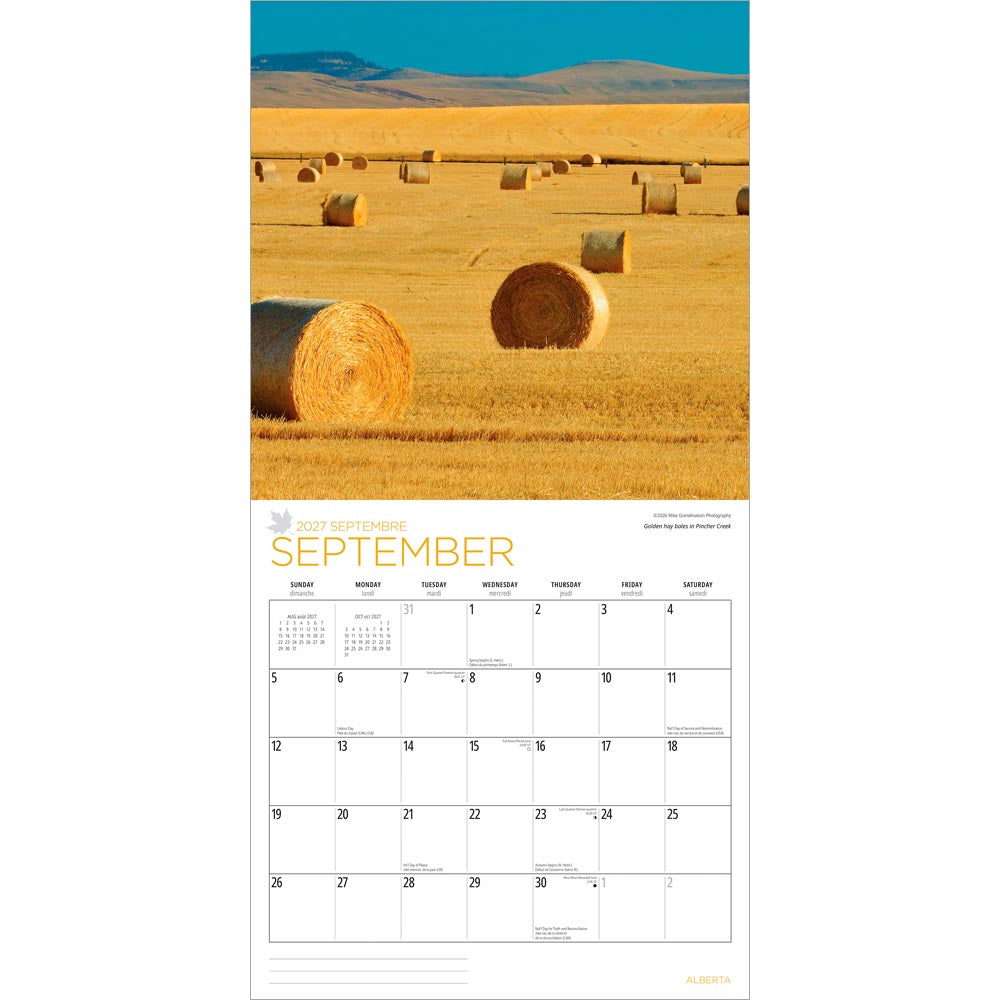 Alberta | 2027 12 x 24 Inch (Hanging) Monthly Square Wall Calendar