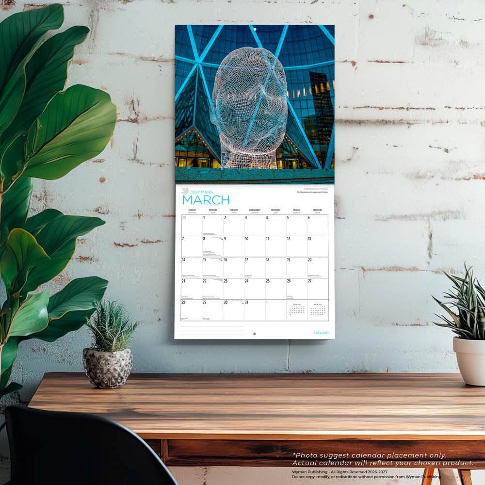Calgary | 2027 12 x 24 Inch (Hanging) Monthly Square Wall Calendar