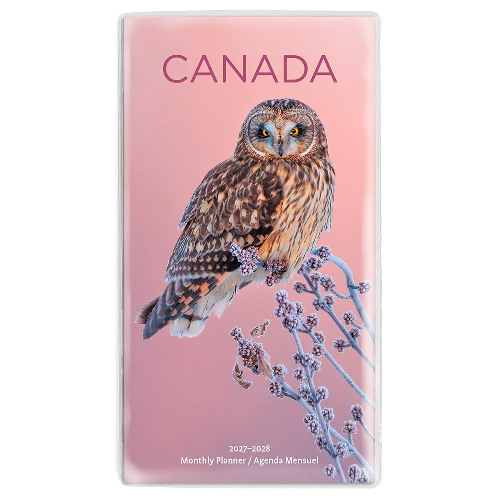 Canada | 2027-2028 3.5 x 6.5 Inch Two Year Monthly Pocket Planner Calendar | English/French Bilingual