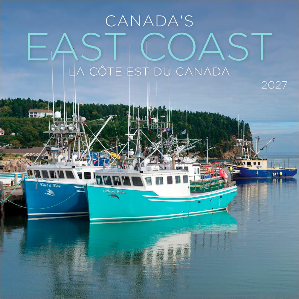 Canada's East Coast | 2027 12 x 24 Inch (Hanging) Monthly Square Wall Calendar | English/French Bilingual
