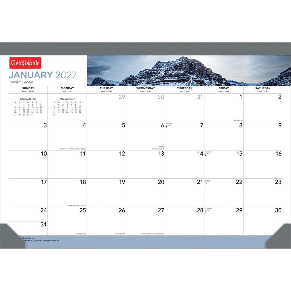 Canadian Geographic OFFICIAL | 2027 17 x 12 Inch Monthly Desk Pad Calendar