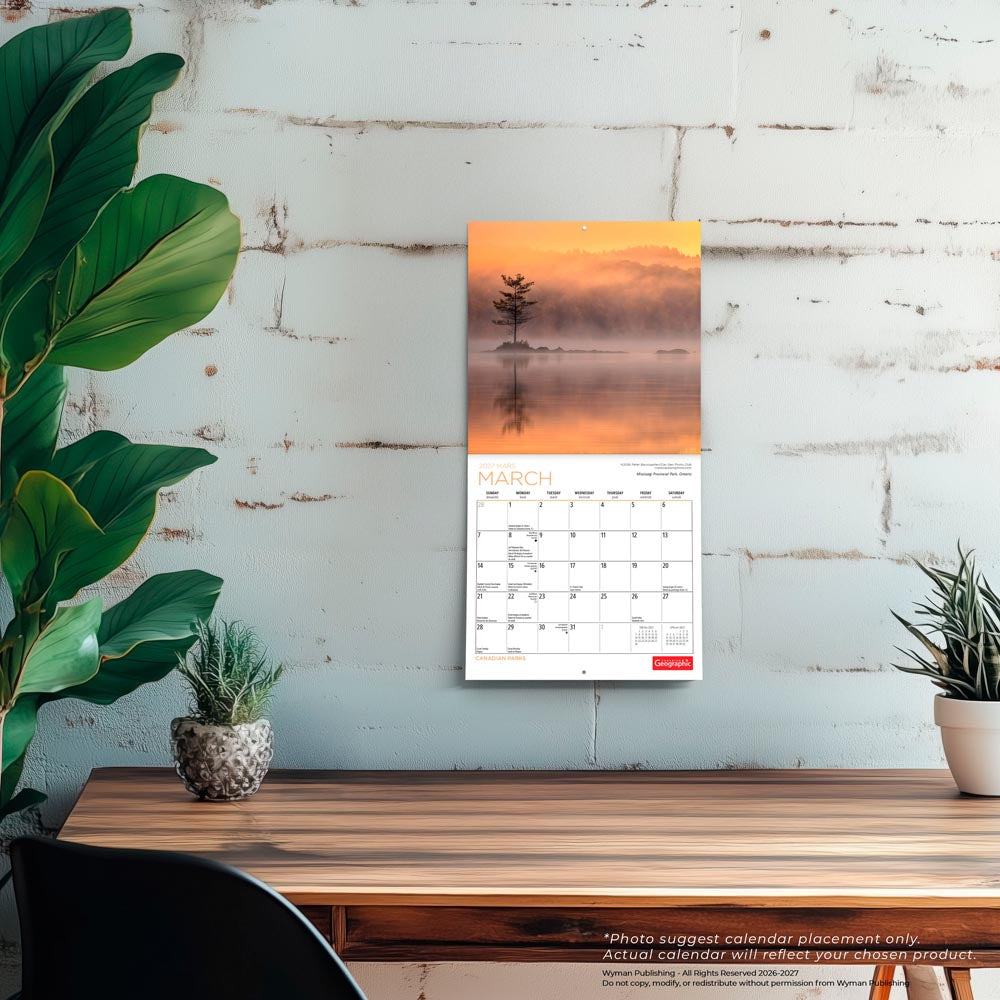 Canadian Geographic Parks OFFICIAL | 2027 7 x 14 Inch (Hanging) Monthly Mini Wall Calendar
