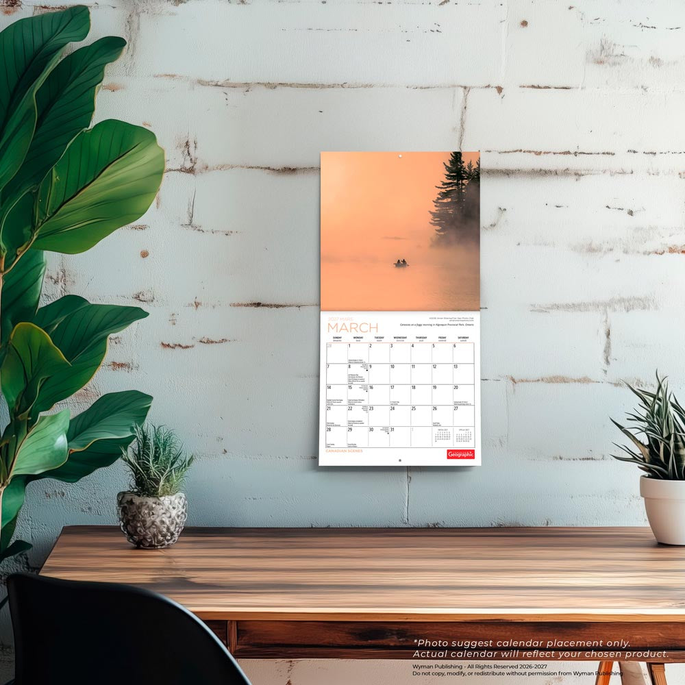 Canadian Geographic Scenes OFFICIAL | 2027 7 x 14 Inch (Hanging) Monthly Mini Wall Calendar