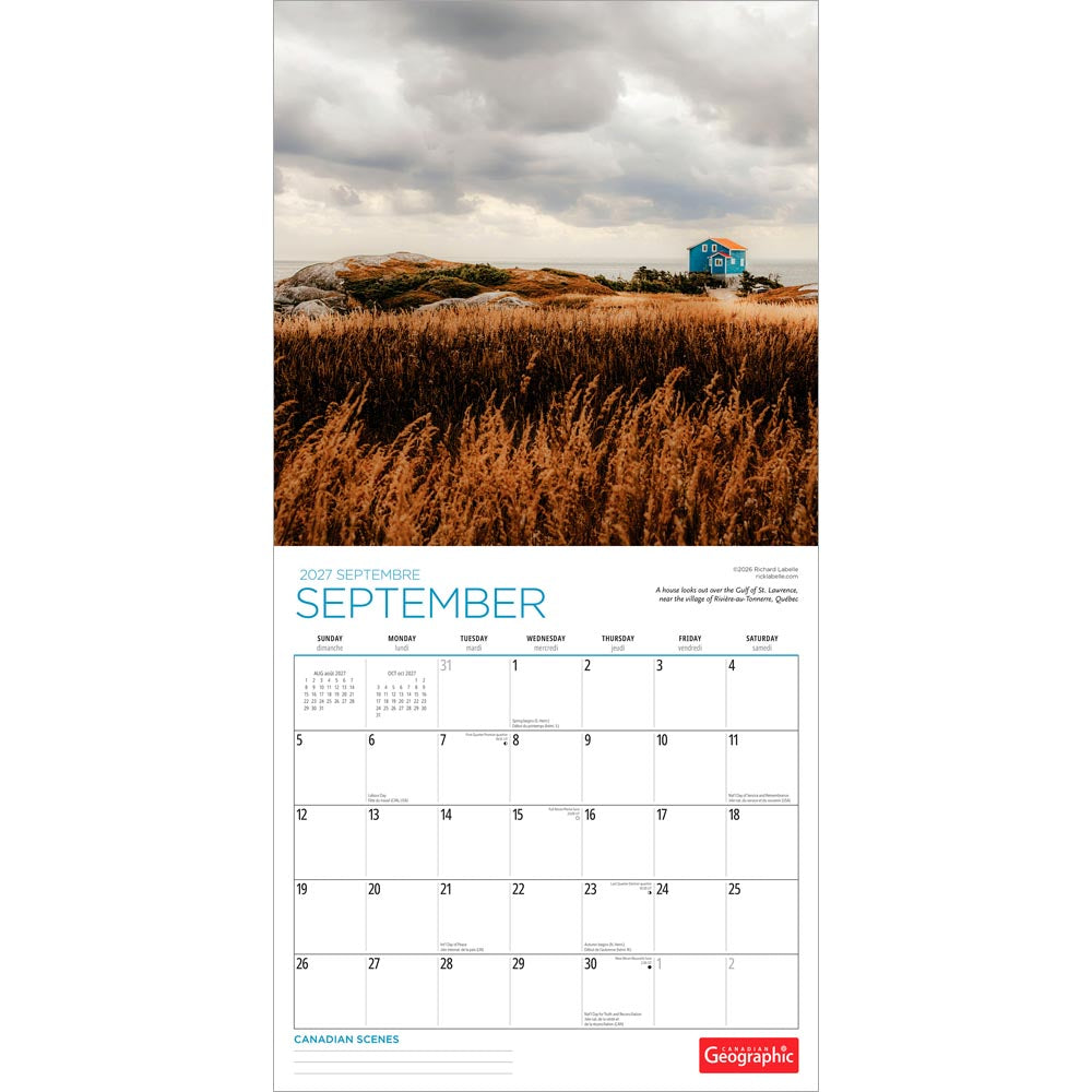 Canadian Geographic Scenes OFFICIAL | 2027 12 x 24 Inch (Hanging) Monthly Square Wall Calendar