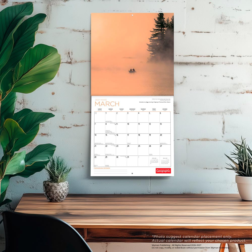Canadian Geographic Scenes OFFICIAL | 2027 12 x 24 Inch (Hanging) Monthly Square Wall Calendar
