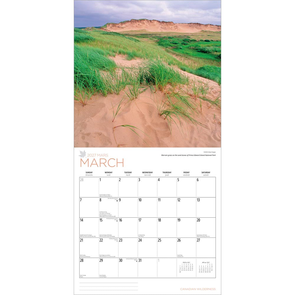 Canadian Wilderness | 2027 12 x 24 Inch (Hanging) Monthly Square Wall Calendar