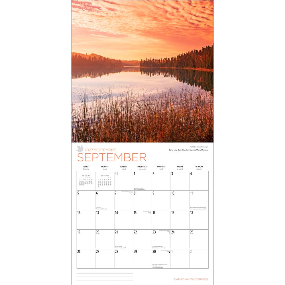 Canadian Wilderness | 2027 12 x 24 Inch (Hanging) Monthly Square Wall Calendar