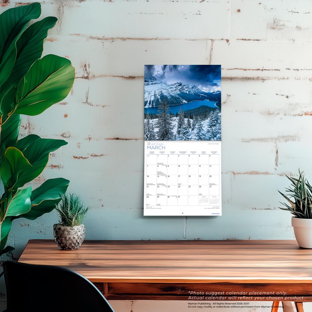 Canada | 2027 8.5 x 8.5 Inch Monthly Medium Wall Calendar | Gift Envelope | English/French Bilingual