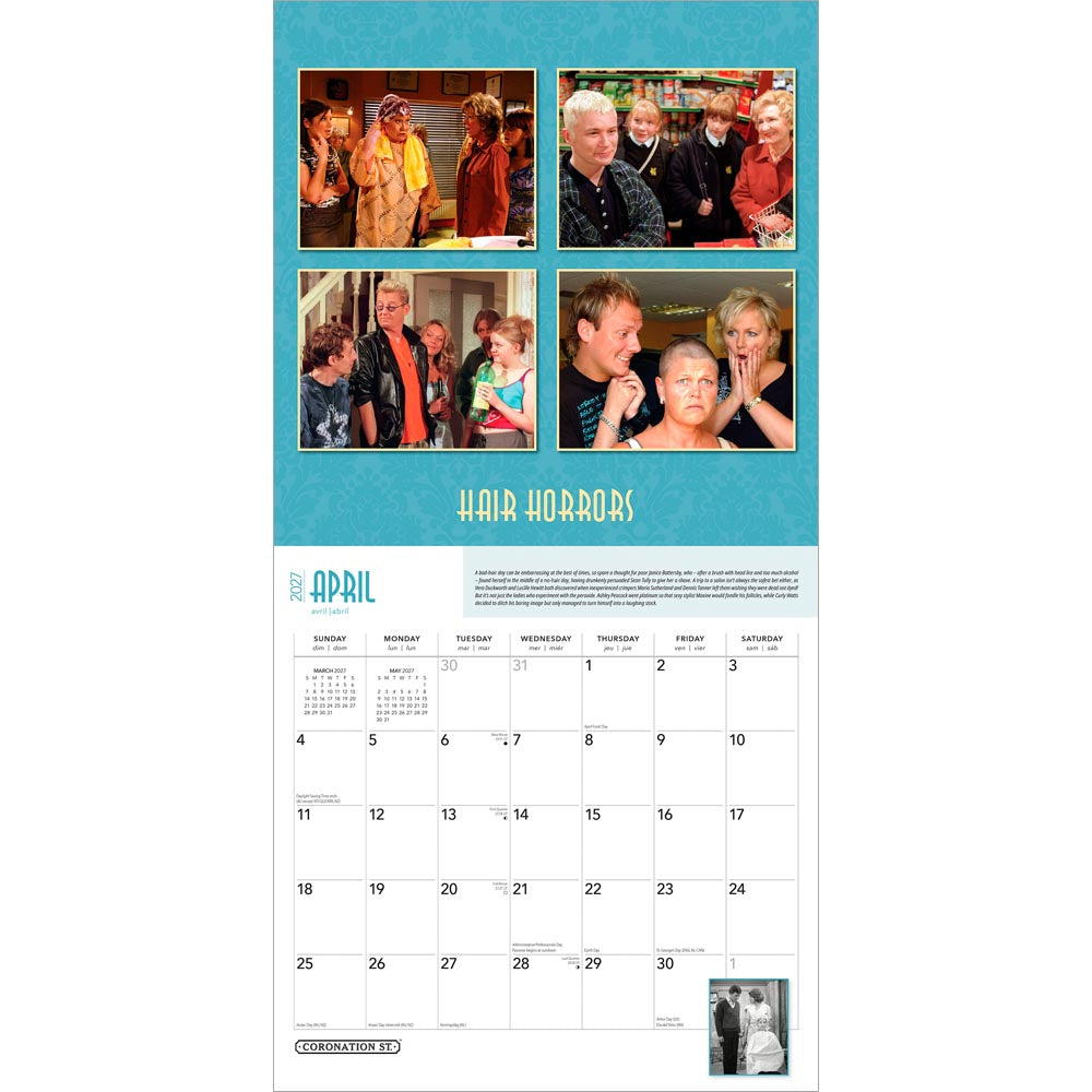 Coronation Street OFFICIAL | 2027 12 x 24 Inch (Hanging) Monthly Square Wall Calendar