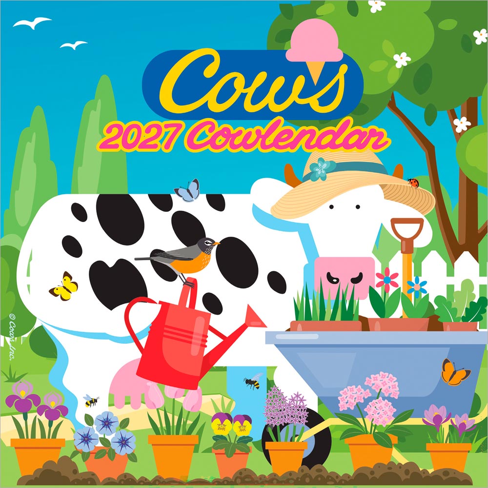 Cows Creamery OFFICIAL | 2027 7 x 14 Inch (Hanging) Monthly Mini Wall Calendar