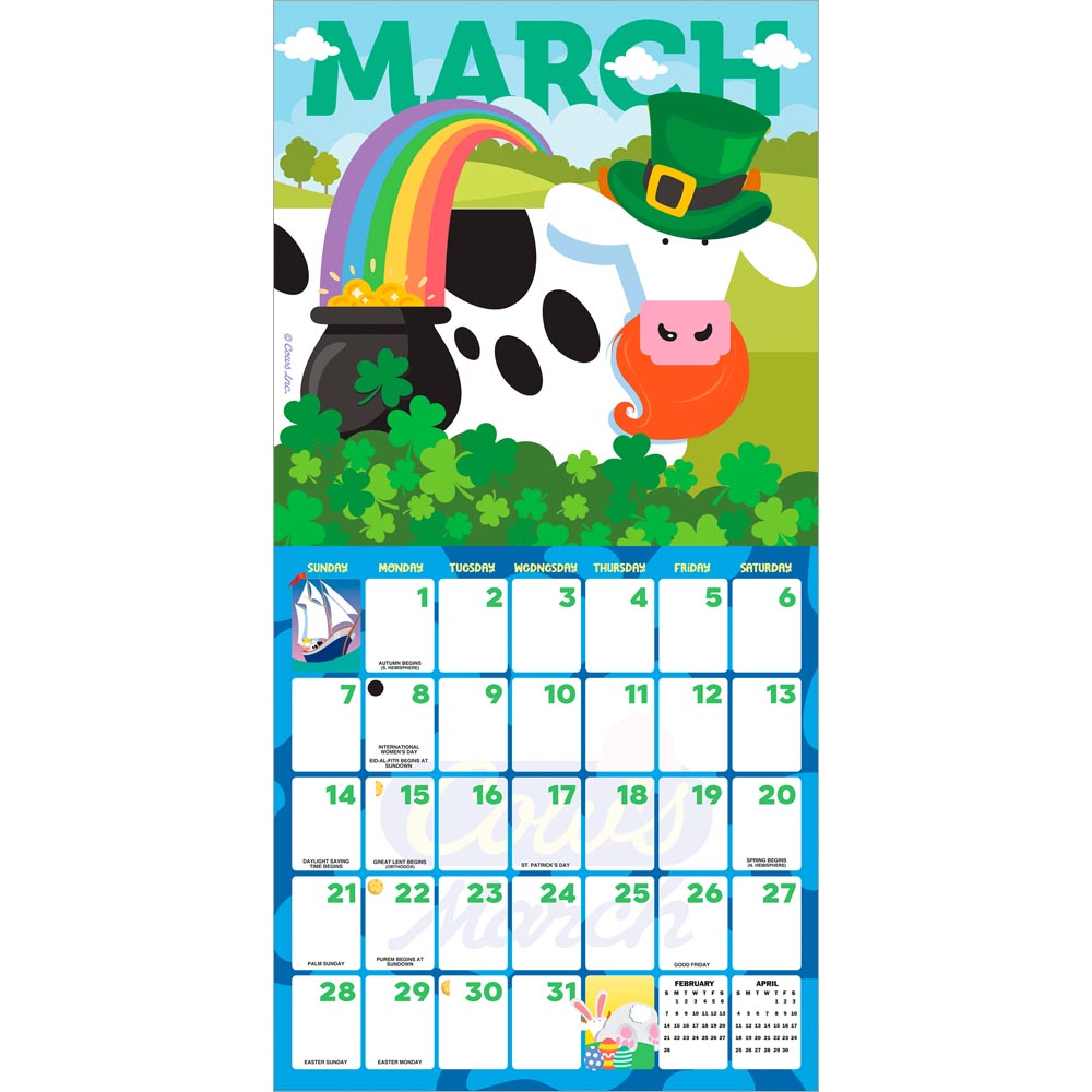 Cows Creamery OFFICIAL | 2027 7 x 14 Inch (Hanging) Monthly Mini Wall Calendar
