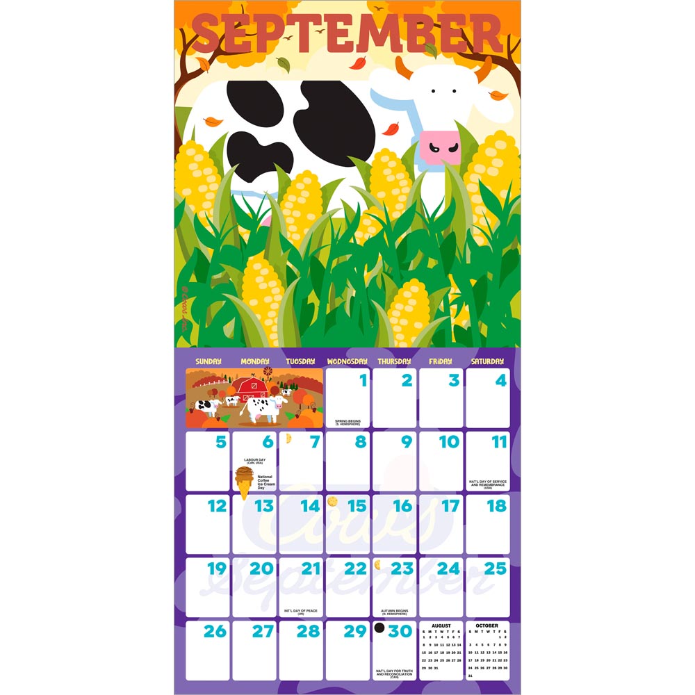 Cows Creamery OFFICIAL | 2027 7 x 14 Inch (Hanging) Monthly Mini Wall Calendar
