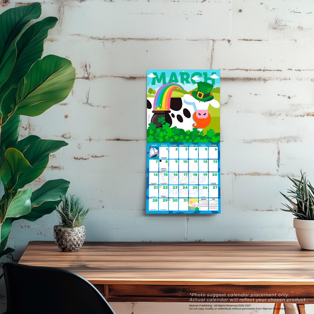 Cows Creamery OFFICIAL | 2027 7 x 14 Inch (Hanging) Monthly Mini Wall Calendar