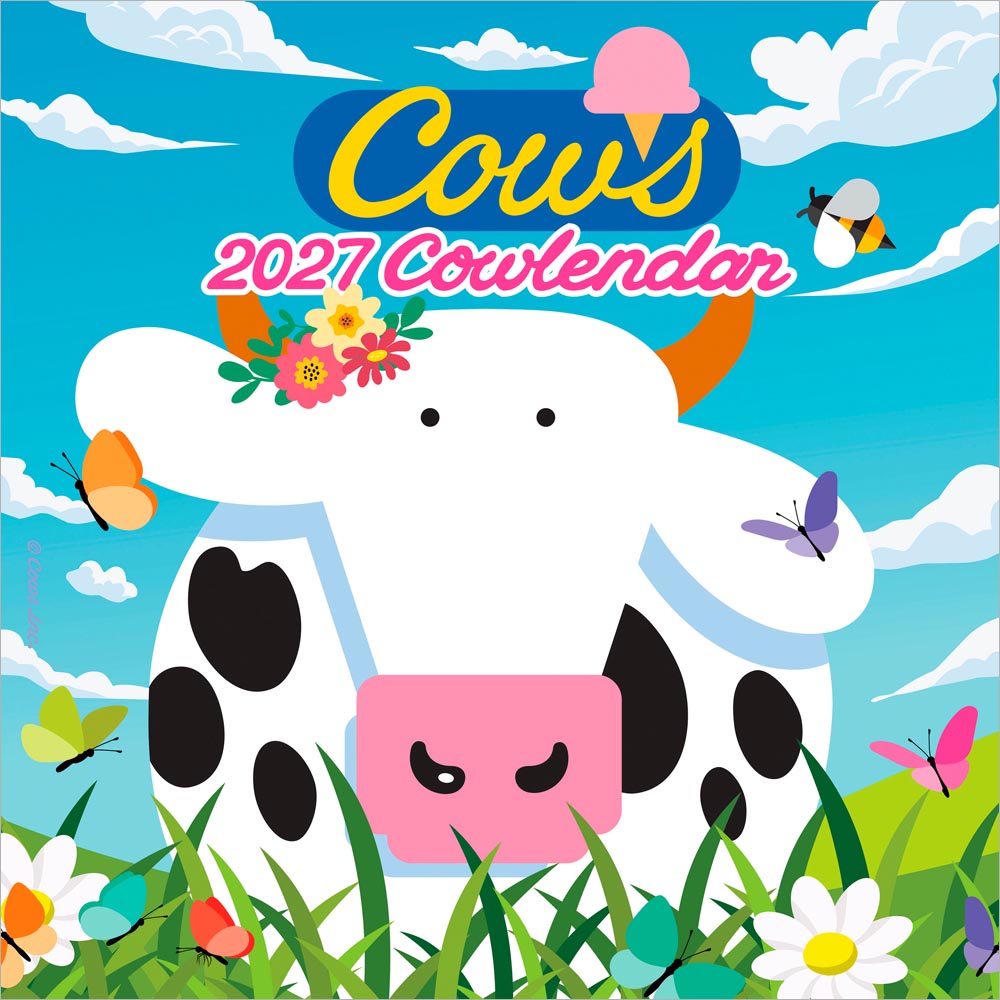Cows Creamery OFFICIAL | 2027 12 x 24 Inch (Hanging) Monthly Square Wall Calendar