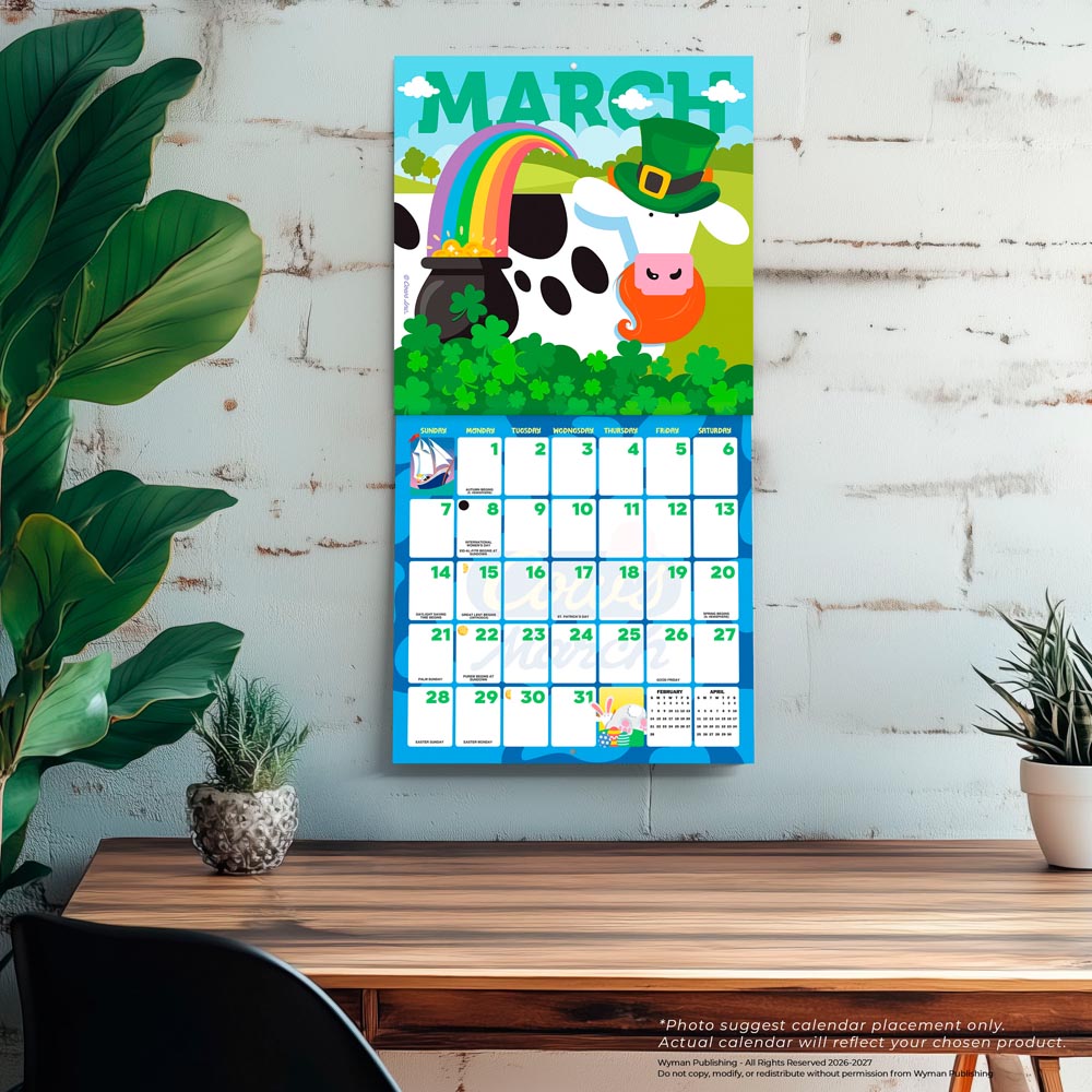 Cows Creamery OFFICIAL | 2027 12 x 24 Inch (Hanging) Monthly Square Wall Calendar
